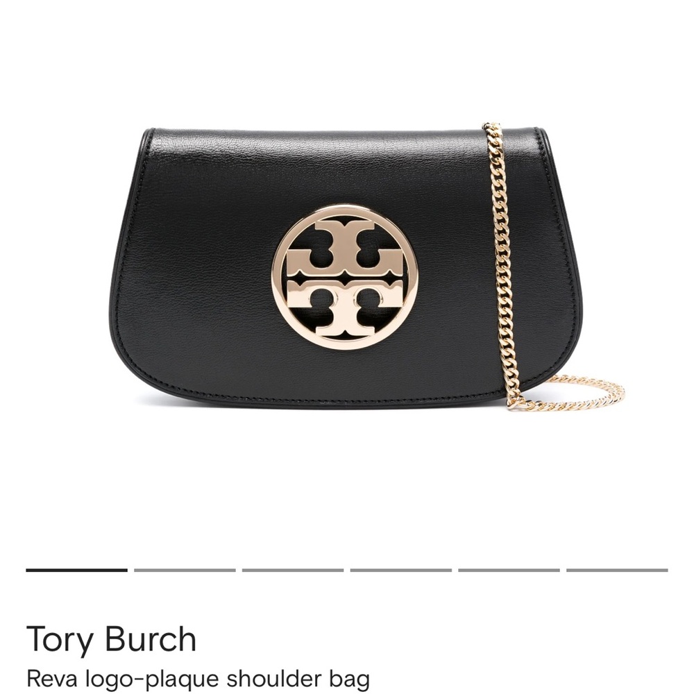 Tory Burch Black and Gold Shoulder Bag with Chain Strap